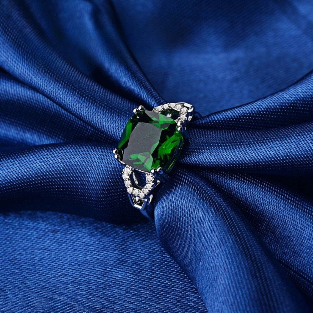Elegant Women's Sterling Silver Ring with Blue Sapphire, Ruby, and Emerald Inlay