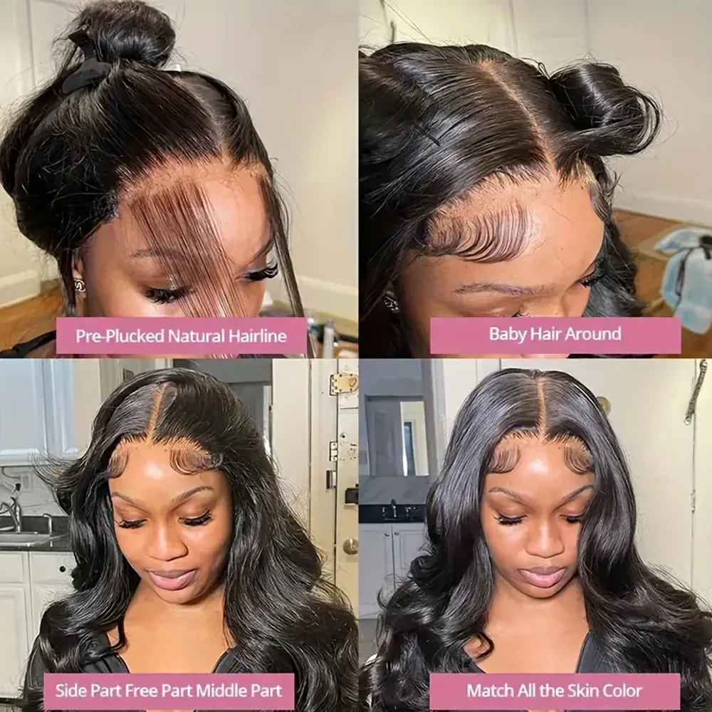 Invisible Drawstring Body Wave 360 hd Lace Front Wig Human Hair 250 Density Hidden Strap 360 Glueless Wigs Upgrade Cap For Woman