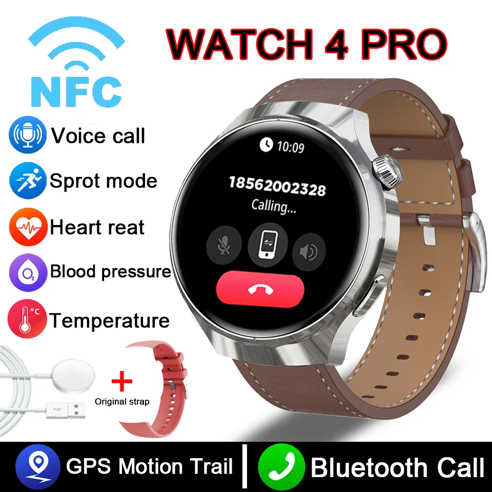 New GT4 Pro Sports Smart Watch Men AMOLED 360*360 HD Screen voice call GPS NFC IP68 Waterproof Watch Health Examine Smart Watch 8