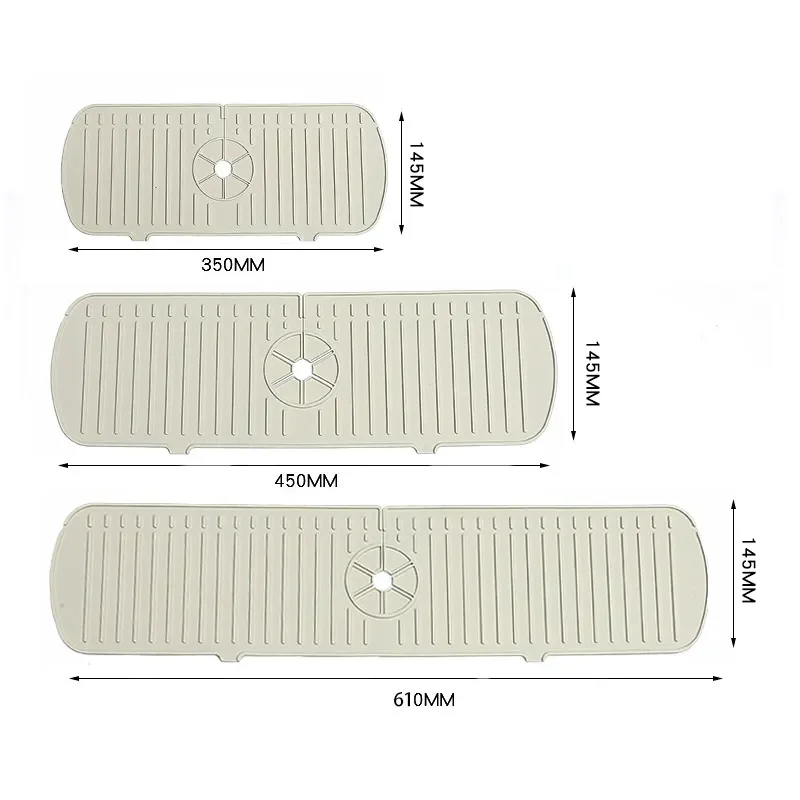 Countertop Protector Bathroom Kitchen Silicone Faucet Mat Water Ripples Faucet Water Catcher Mat Large Sink Splash Pad 6