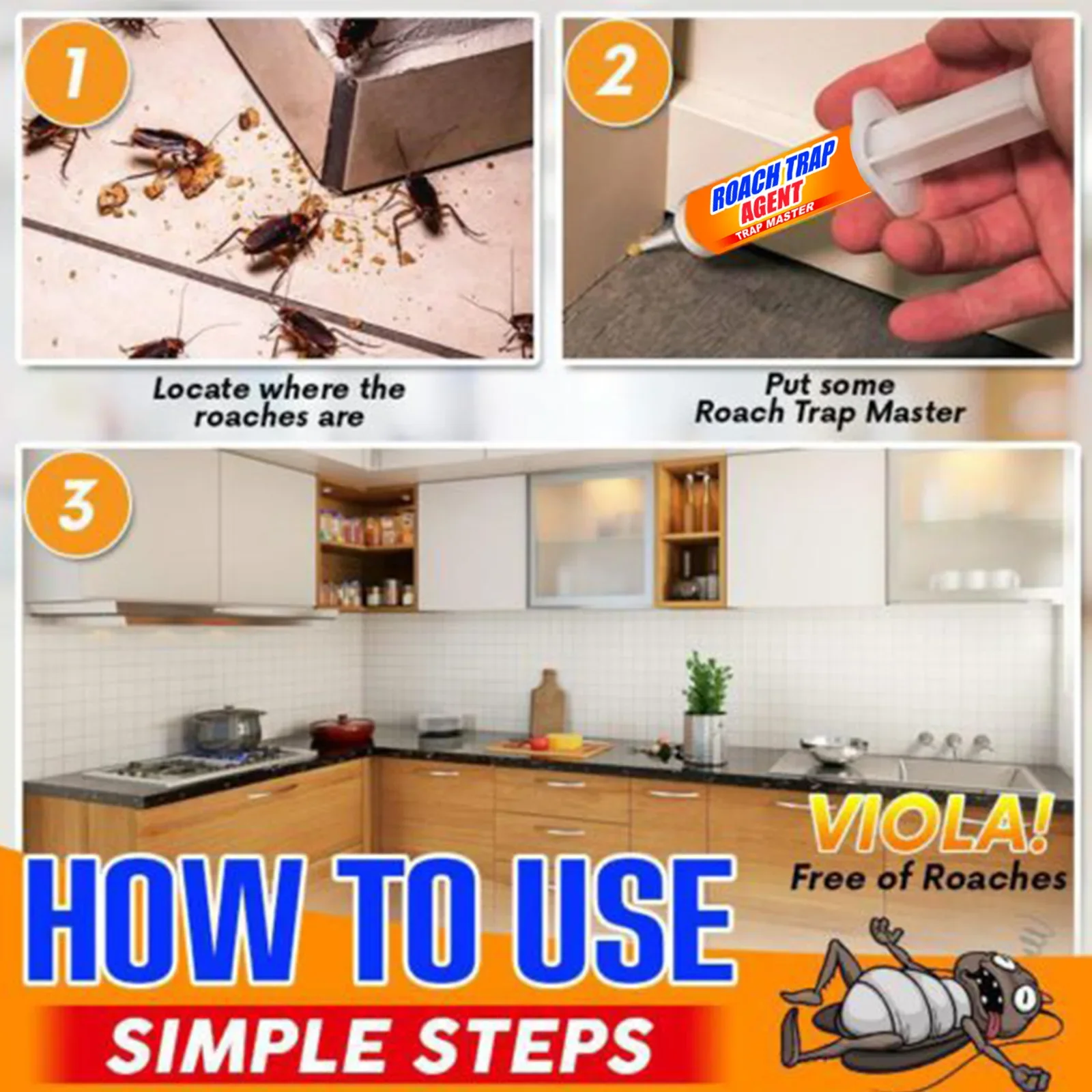Cockroach Bait for Cleaning Indoor Kitchen Household Cockroach Bait