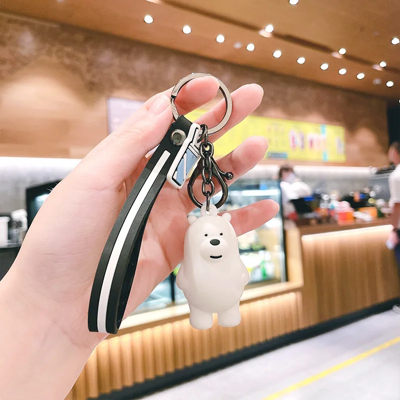 Cute Panda Kawaii Anime Car Keychain, Animated Funny Animal Car Key Chain Accessories Car Gift for Girls Boy Lovers,Bag Accessories,Temu