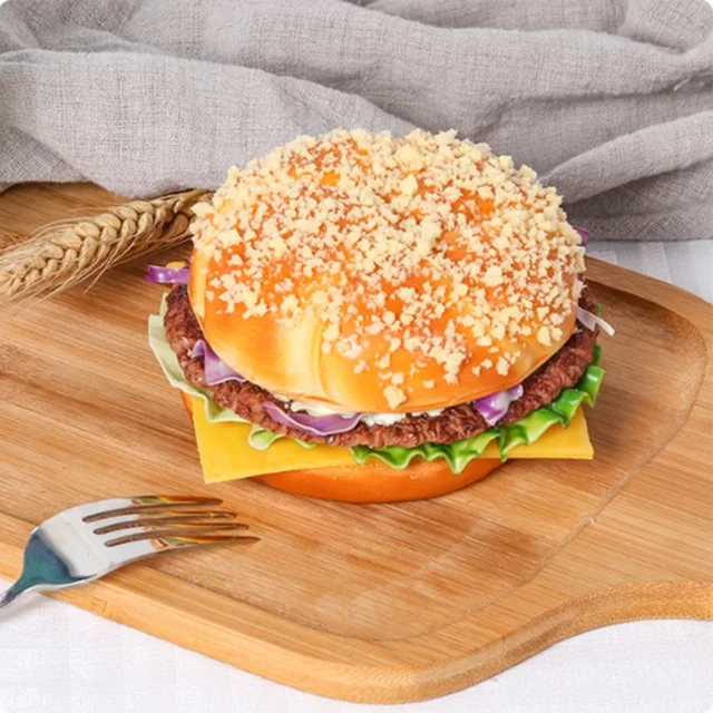 Simulation Hamburger 17*6.5*7.5cm Fake Bread Unique And Eye-catching Cake Model Food Props Store Cabinet Realistic Design