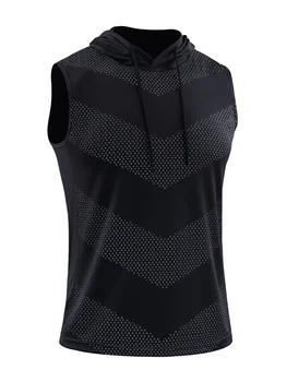Men's Quick Drying Sleeveless Tees Tank T-shirts Tops Vest For Male Hooded Man Hip Hop Tank Top Outdoor Jogging Hiking Fishing 1