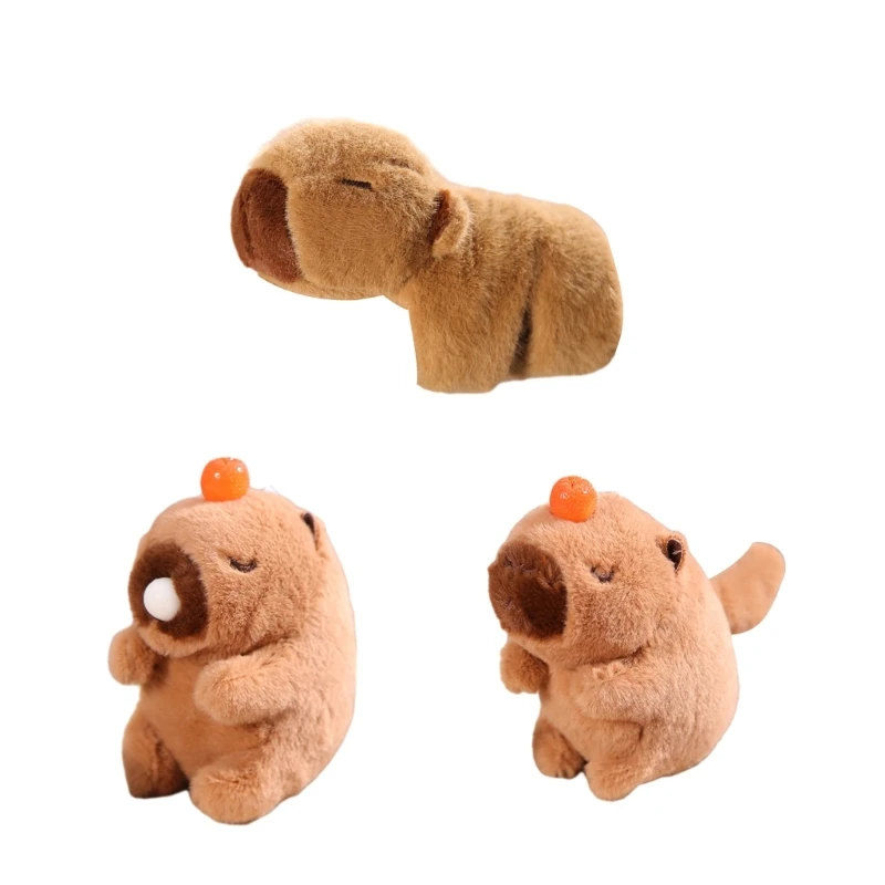 

Cartoon Capybara Plush Keychain Bag Ornament Women Handbag Decorations School Student Backpack Lovely Furry Pendant