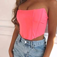 Sleeveless Off Shoulder Velvet Fashion Sexy Corset Crop Tops Vest Female Underwear Backless Bustier Top Solid - Image 3
