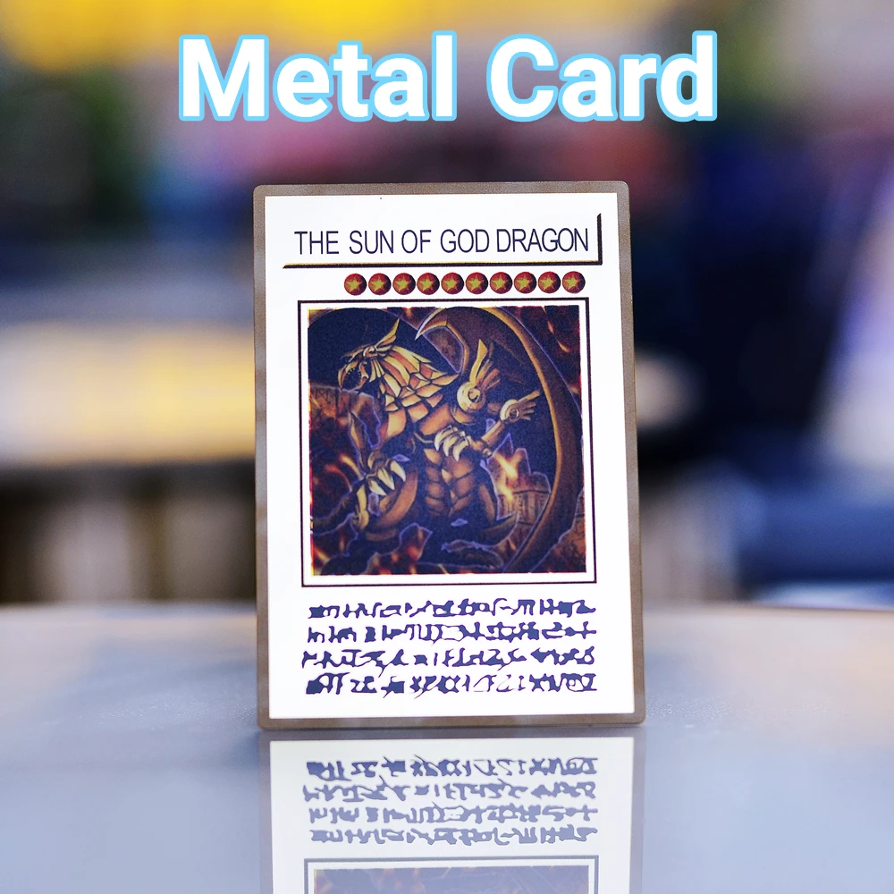 Yugioh Card Metal Yu Gi Oh Cards Blue Eyes White Dragon Dark Magician Girl Obelisk Slifer Ra Golden Iron Cartas Anime Games Toys