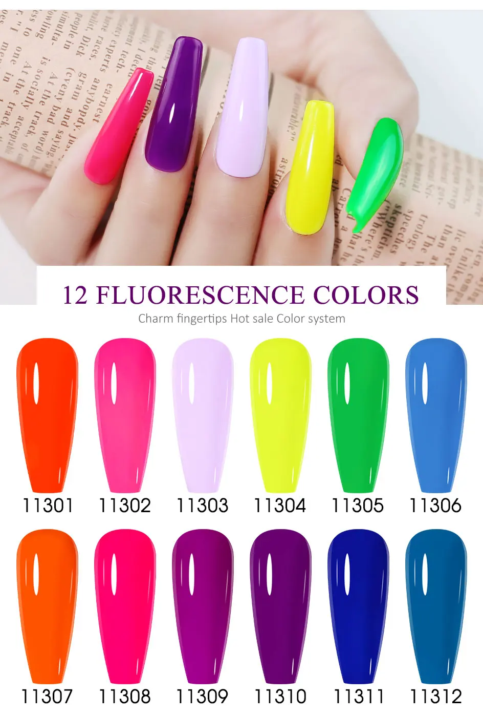 Description Picture 4 of itemArte Clavo Neon Colors Gel Nail Polish UV LED Color Series Gel Varnish Nail Art Design Gel Varnish Soak Off 15ml Manicure