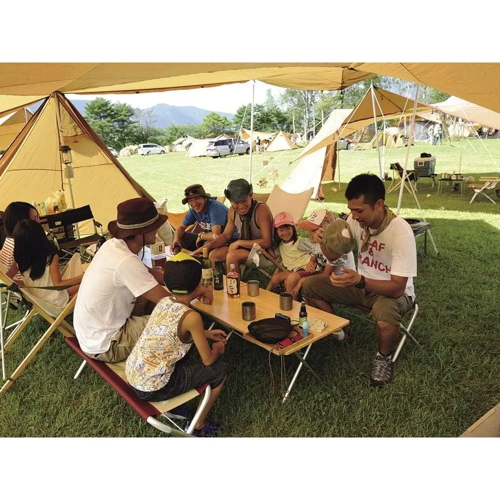 Camping Tables，Single Action Table Low, LV-100TR, Made of Laminated Bamboo, for Indoor Outdoor Use