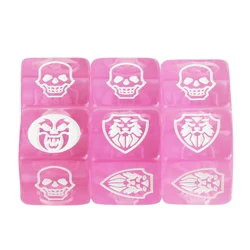 Opaque Color D6 Game Dice Set - 6 Pieces for Board and Table Games (Transparent Pink)