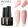 MEET ACROSS 2Pcs/Set 7ml Quick Extension Gel Nail Polish Clear White Nude Semi Permanent Finger Extension Nail Art Varinish 3