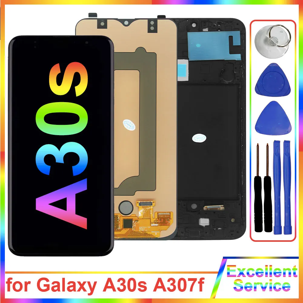 Экран A30s для Samsung Galaxy A30s, дисплей с сенсорным экраном и дигитайзером для Samsung A30s, дисплей A307F, запасная деталь