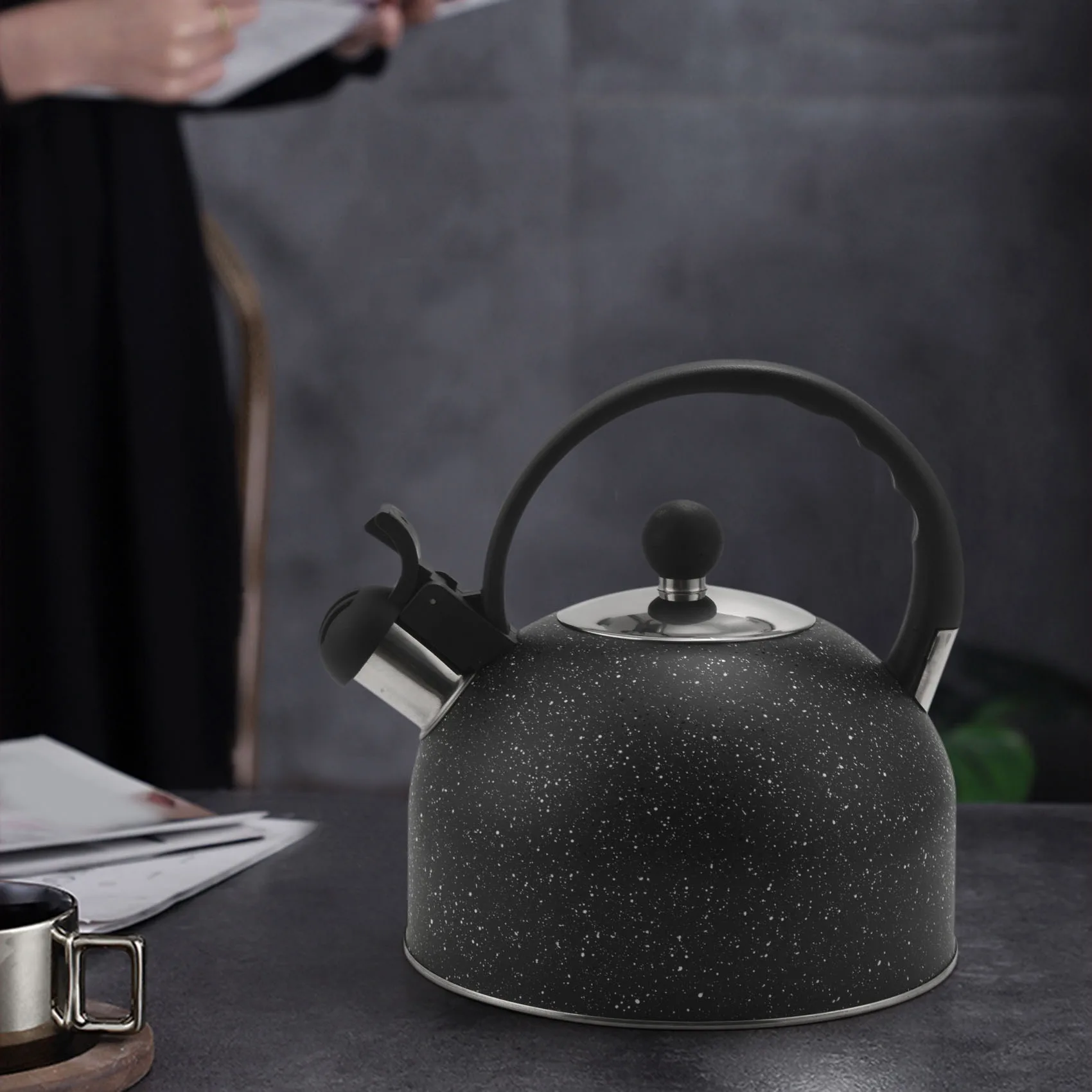 Whistling Tea Kettle, Bule com Loudd Whistle e Anit-Hot Handle, Food Grade Stainless Steel Water Kettel para Casa