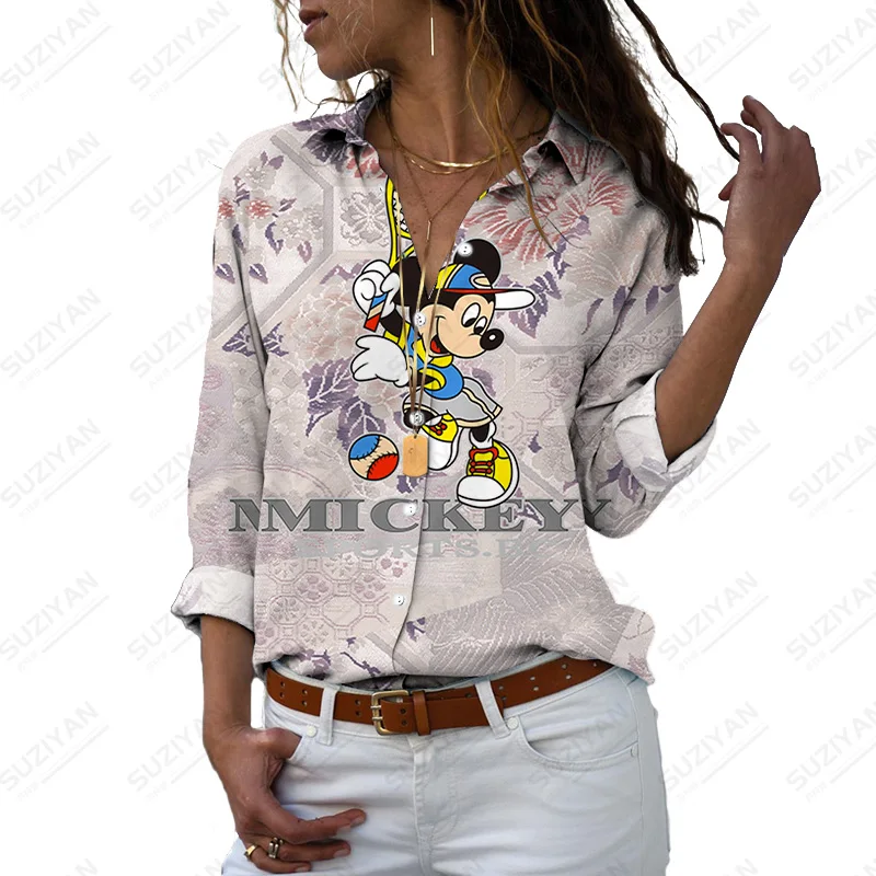 

Casual Woman Shirt Lapel Loose Shirt Casual Collar Button Women Print Temperament Casual Tops Printed Women'S Shirt