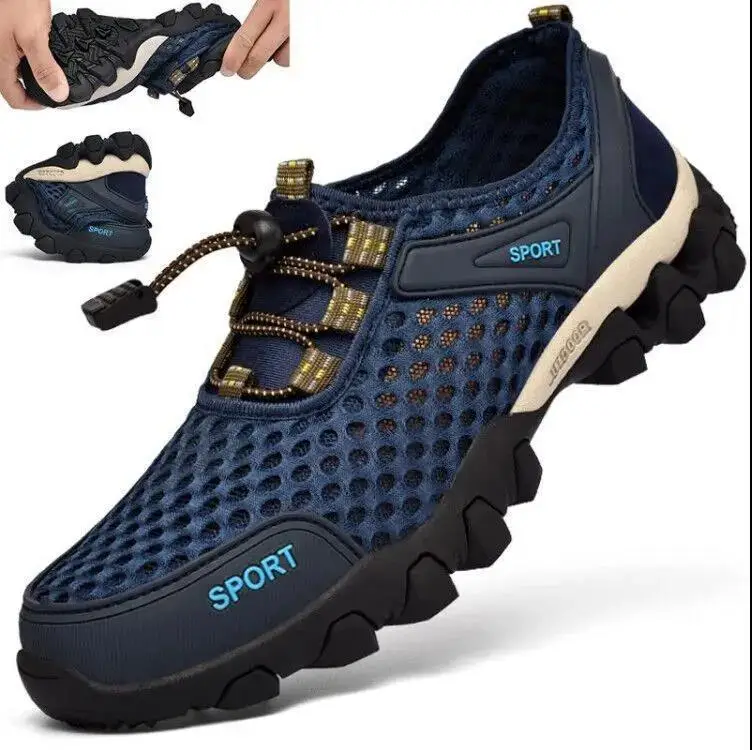 

Men Stream Shoe Casual Tennis Fashion Breathable Mesh Non-Slip Hiking Loafers Climbing Trekking Sport Sneakers