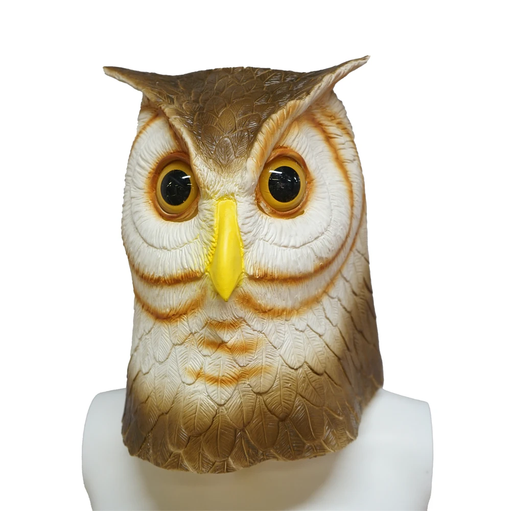 

New Arrival Animal Mask Funny Owl Latex Mask Eagle Full Face Headgear Purim Halloween Carnival Masquerade Party Props