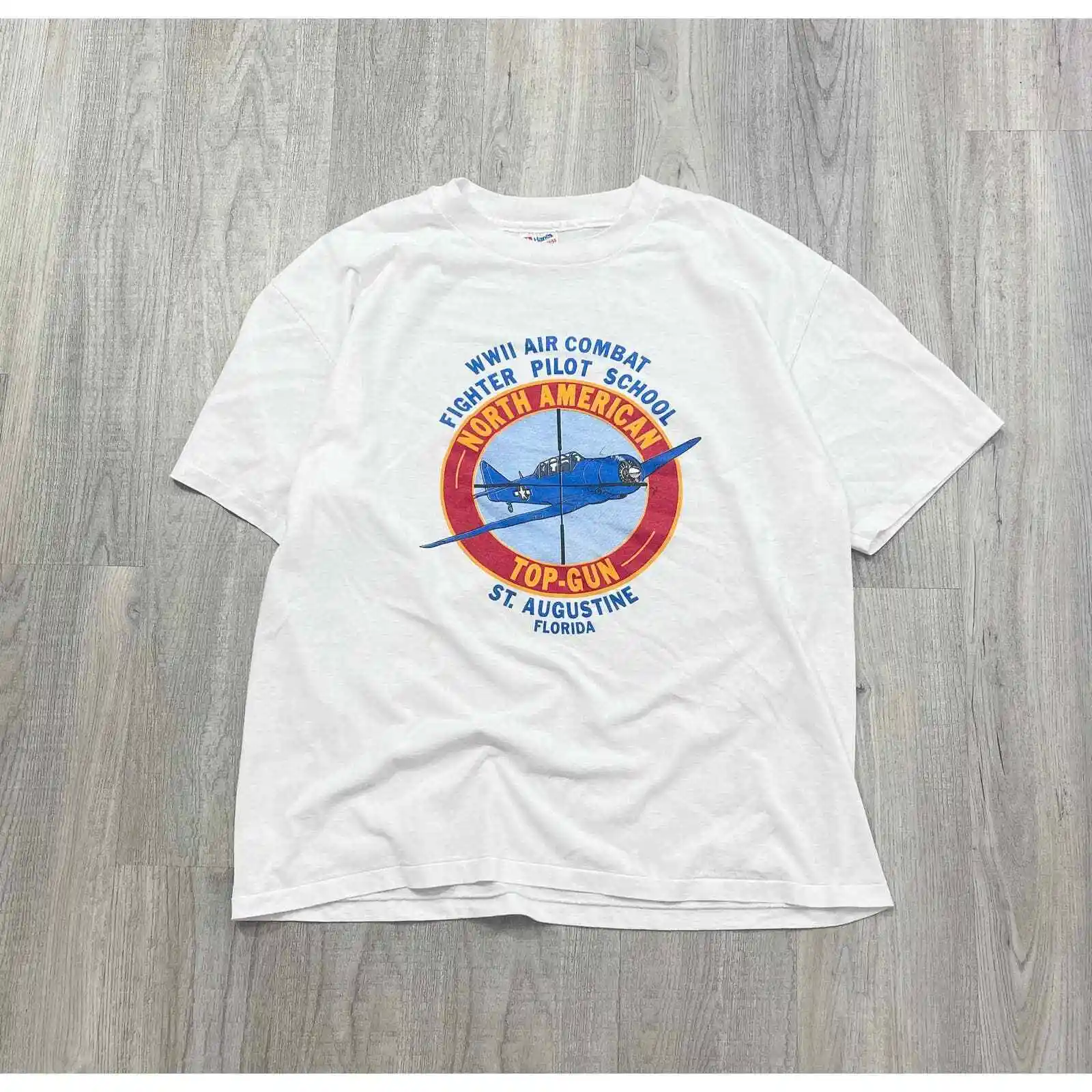 Vintage Anni '90 Wii Air Combat Fighter Pilot School Shirt Size Extra Large Xl 1990S Maniche Lunghe