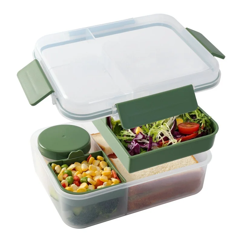 Portable Microwave Lunch Box Double Compartment Food Container