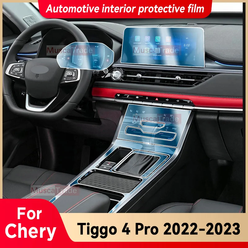 

Для CHERY TIGGO 4 Pro 2022 2023 Защитная пленка для экрана автомобильного интерьера с панелью передач навигации ТПУ устойчивая к царапинам наклейка защита