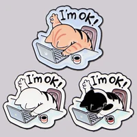 Work Cat Enamel Pin Office Quotes Brooch Pines Lapel Pins Badge on Backpack Clothing Accessories Animal Jewelry Friends Gifts