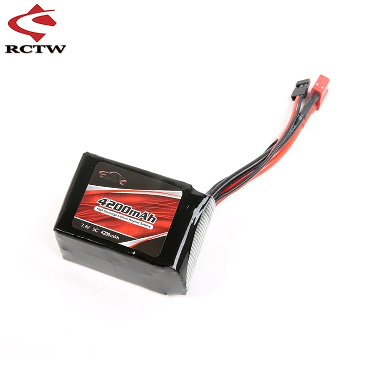 

Electric Brushless Conversion Receiver Battery 7.4V-5C 4200 Ma Lithium Battery (68mm*43mm*41mm) for 1/5 Hpi Rovan KM Baja