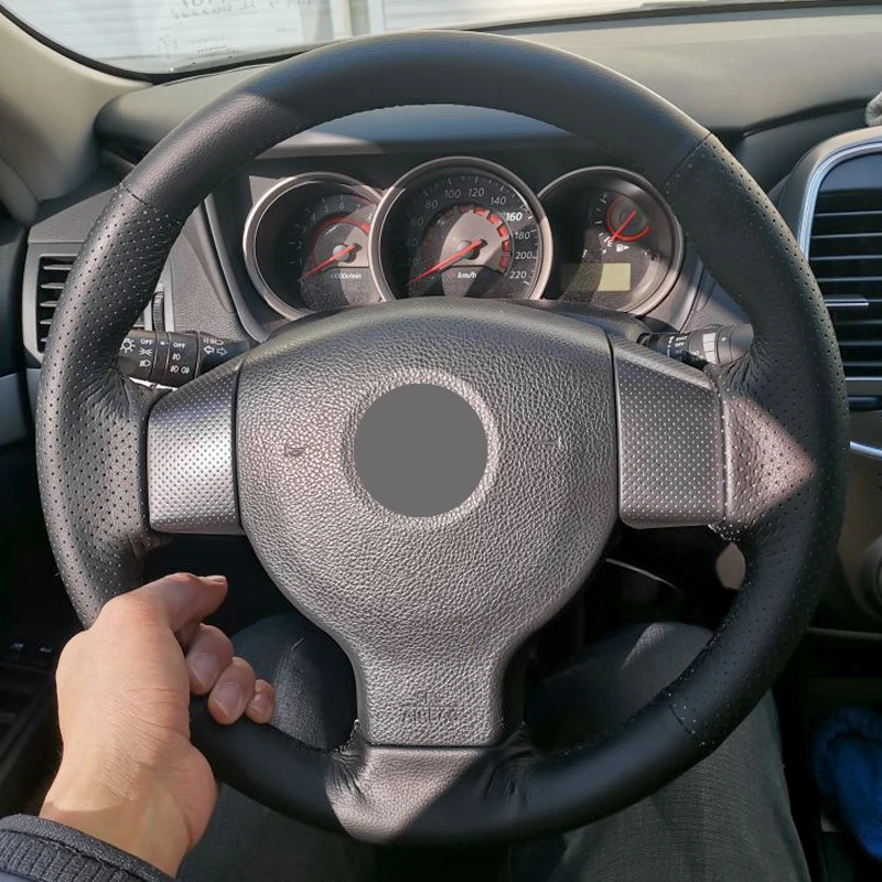 

For Nissan Tiida 2004-2010 Versa Note 2007-2012 Livina 2006-2012 Sylphy 2006-2019 DIY Braid on Steering Wheel Leather Cover Trim