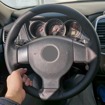 For Nissan Tiida 2004-2010 Versa Note 2007-2012 Livina 2006-2012 Sylphy 2006-2019 DIY Braid on Steering Wheel Leather Cover Trim 1