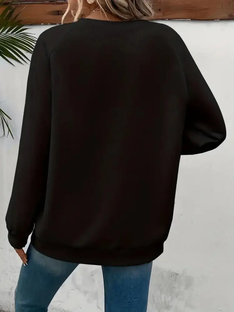 Letter Graphic Long Sleeved Sweatshirt Comstylish Soft Hoodies Double Sleeve Pullover Print Fall Outfits for Women