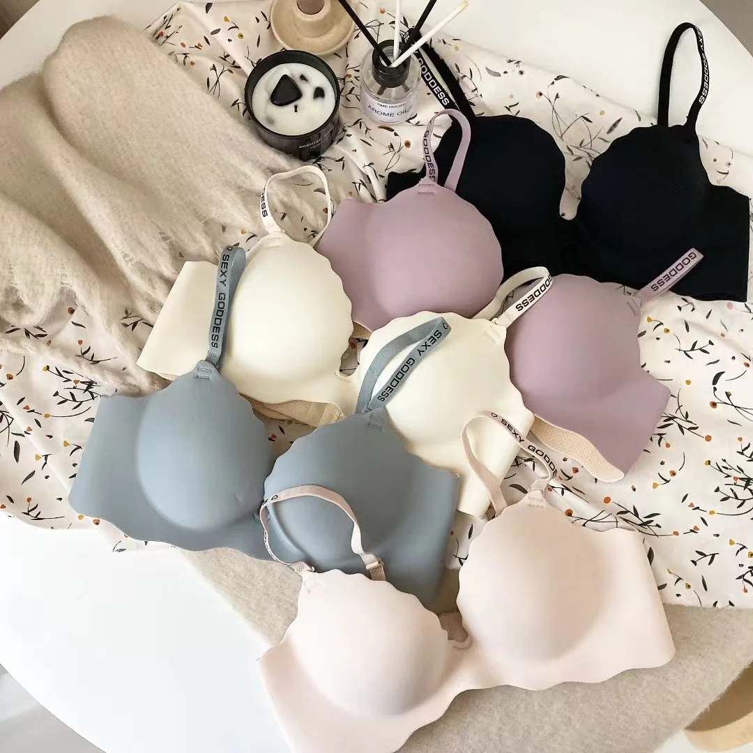 

Underwear Women's Lingerie Small Chest Gather Not Empty Cup One Piece Seamless Big Girl No Steel Ring Sexy Bra