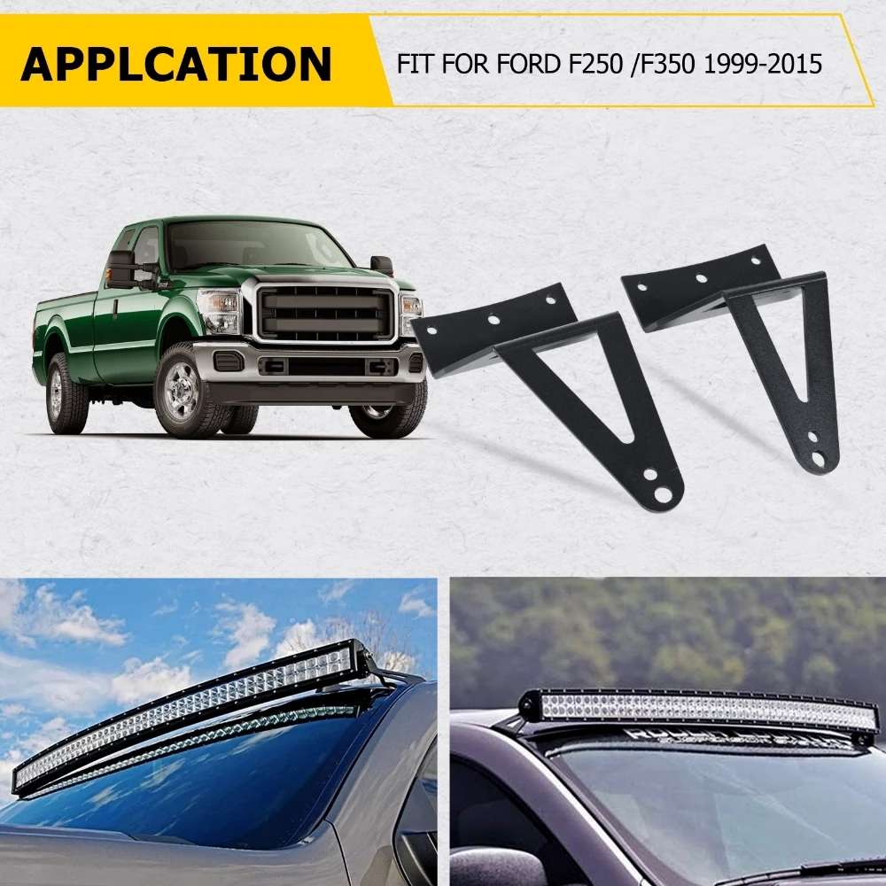 LED 라이트 바 장착 브래킷 거치대, 포드 F250, F350, 1999-2015 용, 상단 윈드실드 라이트 마운트 키트, 52 인치