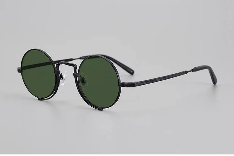 Yujo Unisex Full Rim Round Titanium Polarized Sunglasses