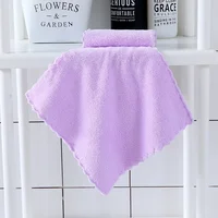 Practical Solid Color Hand Towel Coral Fleece Face Towels Hanging Towel Absorbent Towels Children Hand Towels High Quality 5