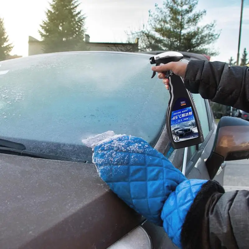 Deicer Spray 500ml Snow Melting Agent Snow Removal For Windshield Window Melting Defrost Liquid Car Window Cleaner