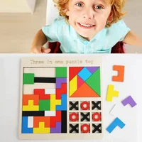 3 In 1 Wooden Variety Puzzle, Baby Early Learning Fun Games, Children's Thinking Logic Toys, Intelligence Development 2