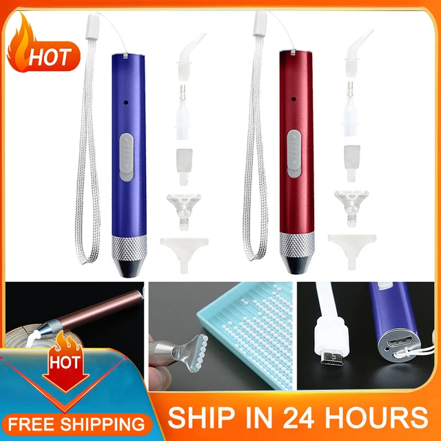 USB Rechargeable LED Lighting Point Drill Pen Diamond Painting Embroidery  Tool