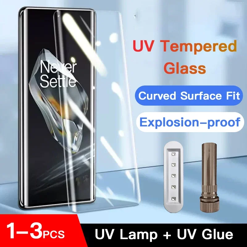 1-3PCS UV Tempered Glass For OnePlus 13 12 11 R 10 7T Ace2