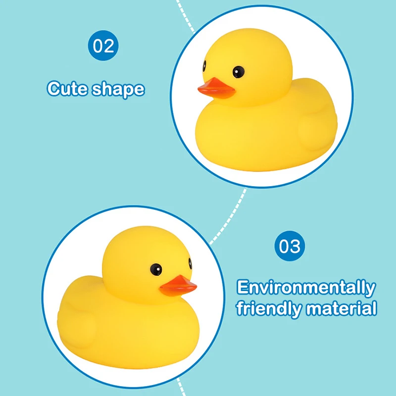 Baby Bath Toys Cute Duck Baby Gift Bathroom Rubber Large Yellow Duck Bathing Playing Water Kawaii Squeeze Float Ducks 6