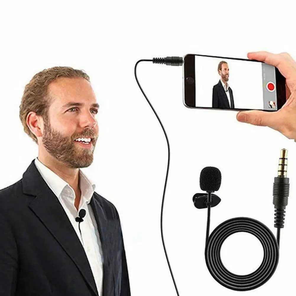 Portable 3.5mm/Type C Mini Microphone Clip-on Lapel Lavalier Professional Mic For Phone PC Laptop Mobile Type C Microphones