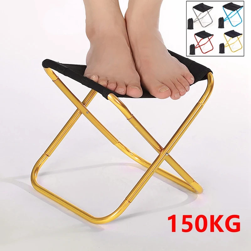 Folding Chair Portable Camping Chair 150KG Thicken Mare Ultralight Bench Fishing Chair Picnic Tourist Outdoor Small Stool