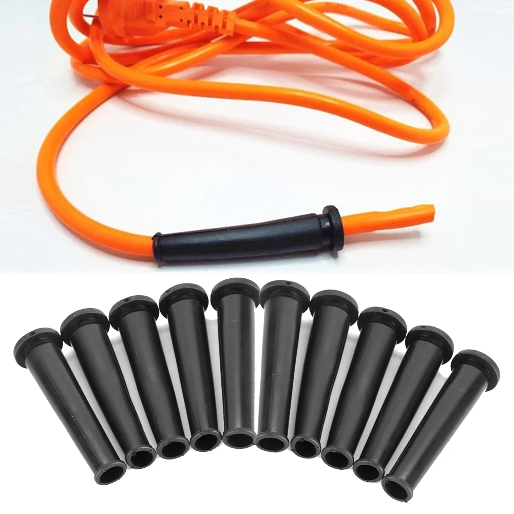 10pcs/set 9mm Black Rubber Wire Protector Cable Sleeve Boots Covers For Angle Grinder Power Cord Protective Power Tool Parts