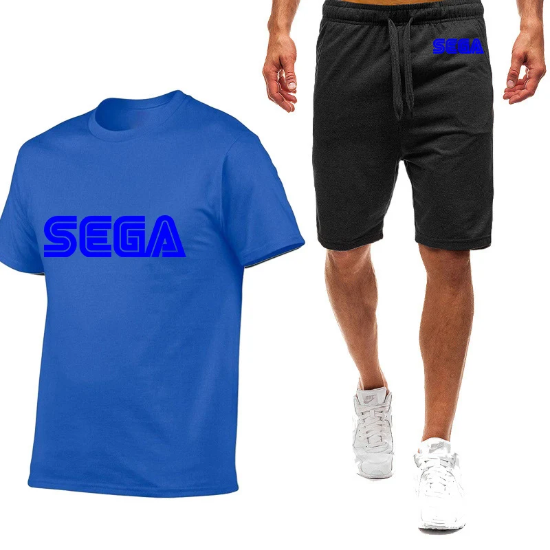 Sega 2023 New Men Summer Brand Hot Sale Nine Color Short-Sleeved Set Comfortable Simplicity Fashion Casual Breathable Suit