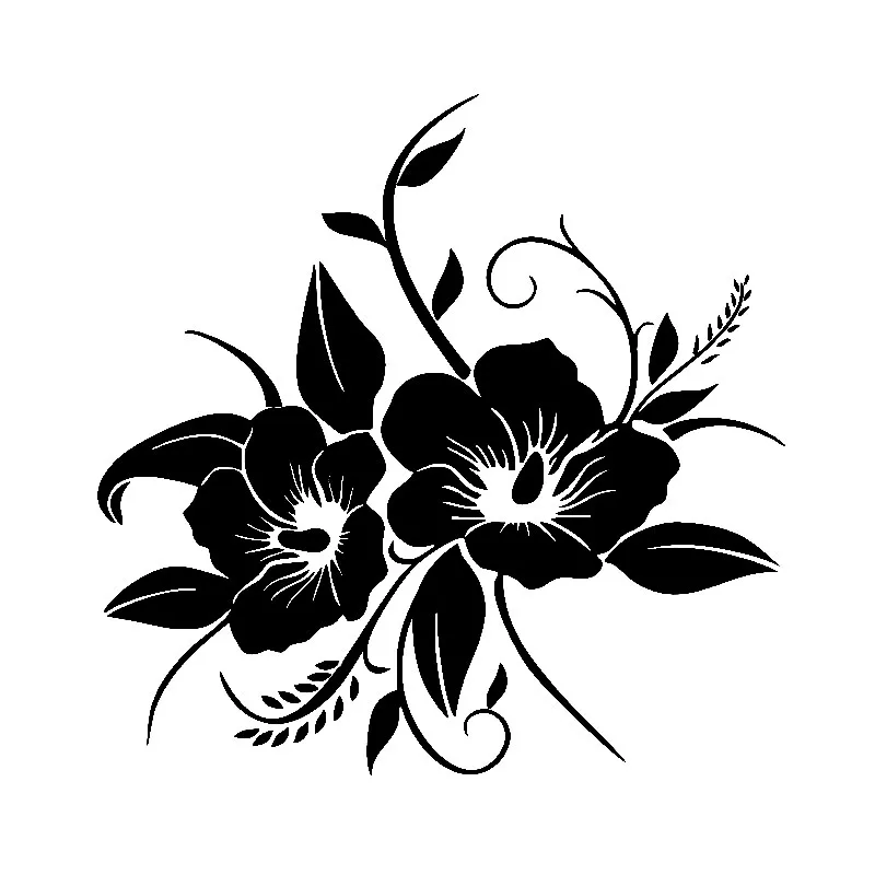 Elegant Full Bloom Flower Design Car Sticker - Automotive Exterior Vinyl Decal