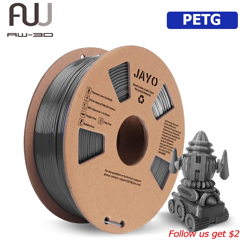 

AW PETG Filament 3D Printer Filament 1KG 1.75mm Filament Environmental Material For 3D Pen & Printers