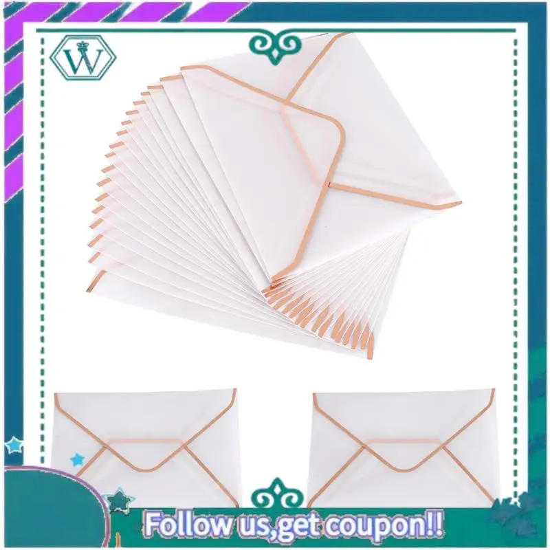 업그레이드 된 20 개/대 핫 스탬핑 인쇄 종이 봉투 투명 종이 봉투 결혼식 편지..
