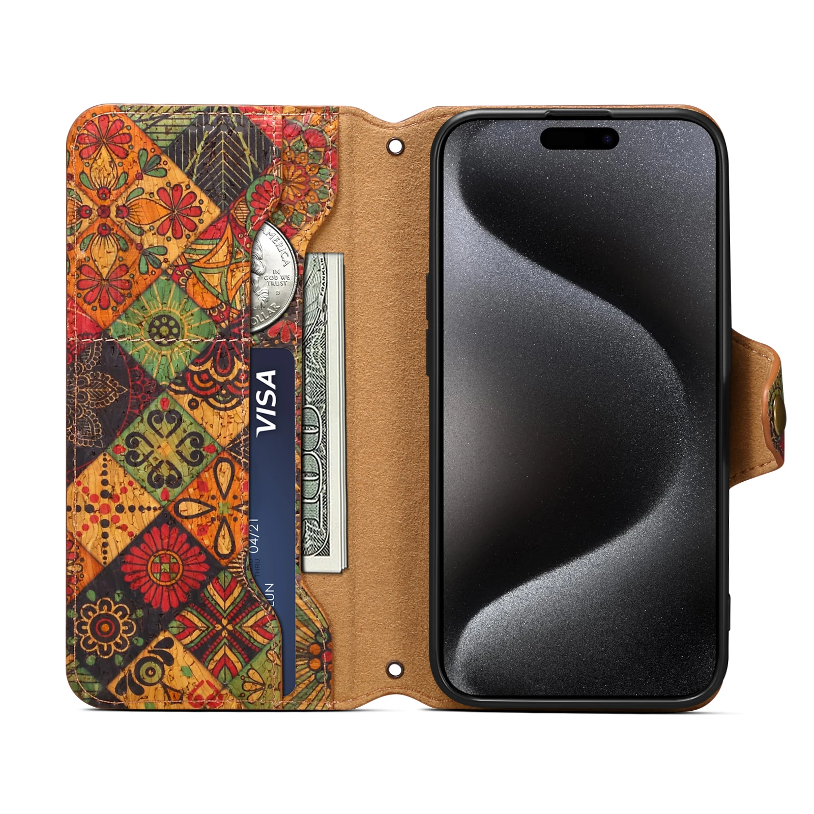 Sleek Faux Leather Flip Cover Wallet Phone Case with Magnetic Closure