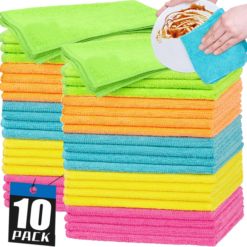 

Microfiber Towels Double-sided Dishcloths Super Absorbent Cleaning Rags Car Wash Drying Cloth Towel for Household Cleaning
