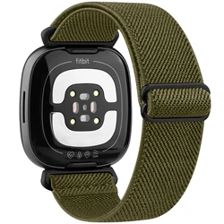 Elastic Nylon Adjustable Sport Strap - Fitbit Sense (Navy Green)