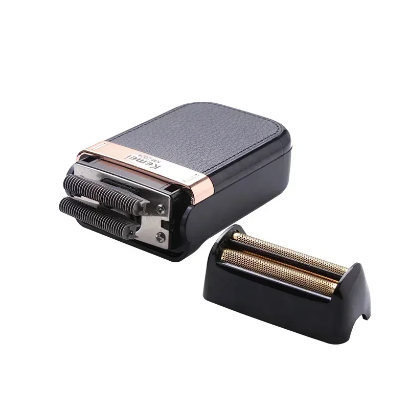 Kemei KM-2024 Electric Beard Shaver Professional Beard Trimmer Mini Face Razors for Shaving Men Leather Covering IPX4 Waterproof 5