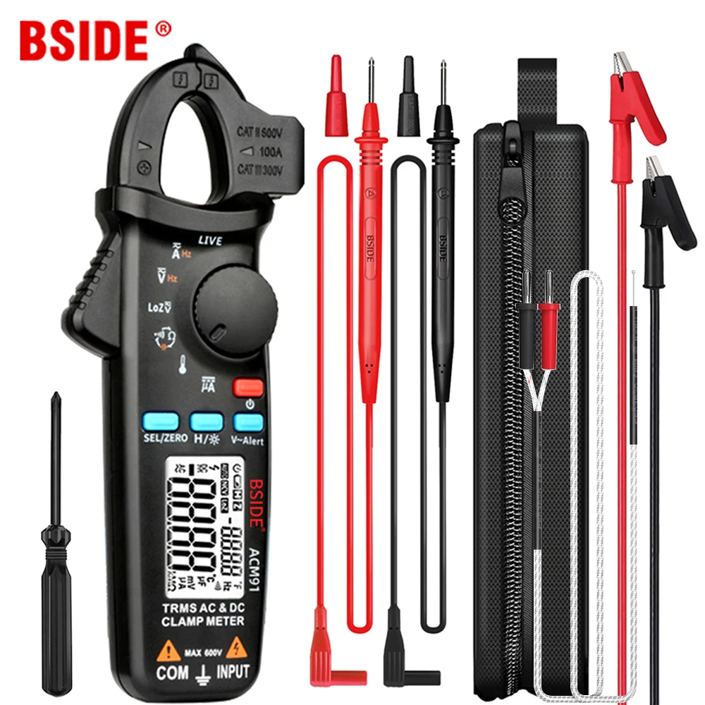 BSIDE Digital Clamp Meter T RMS 1mA High Precision DC AC Ammeter