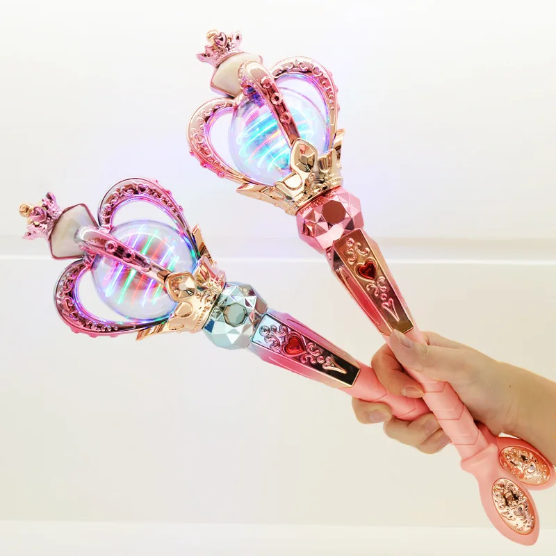 Electric Magic Stick Girls Toy Beautiful Princess Magician Scepter Pretend  Play Kids Toys Led Flashing Sound Music Magic Wand - Vocal Toys - AliExpress